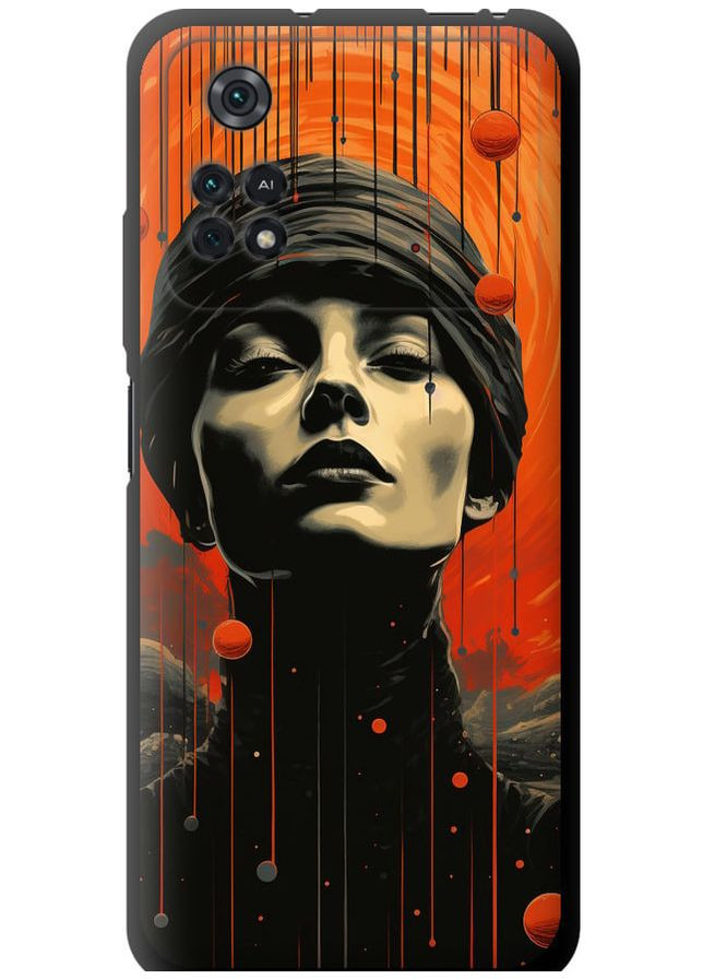 TPU чорний чохол 'Абстрактний портрет v2' для Endorphone Xiaomi Poco M4 Pro (266051287)