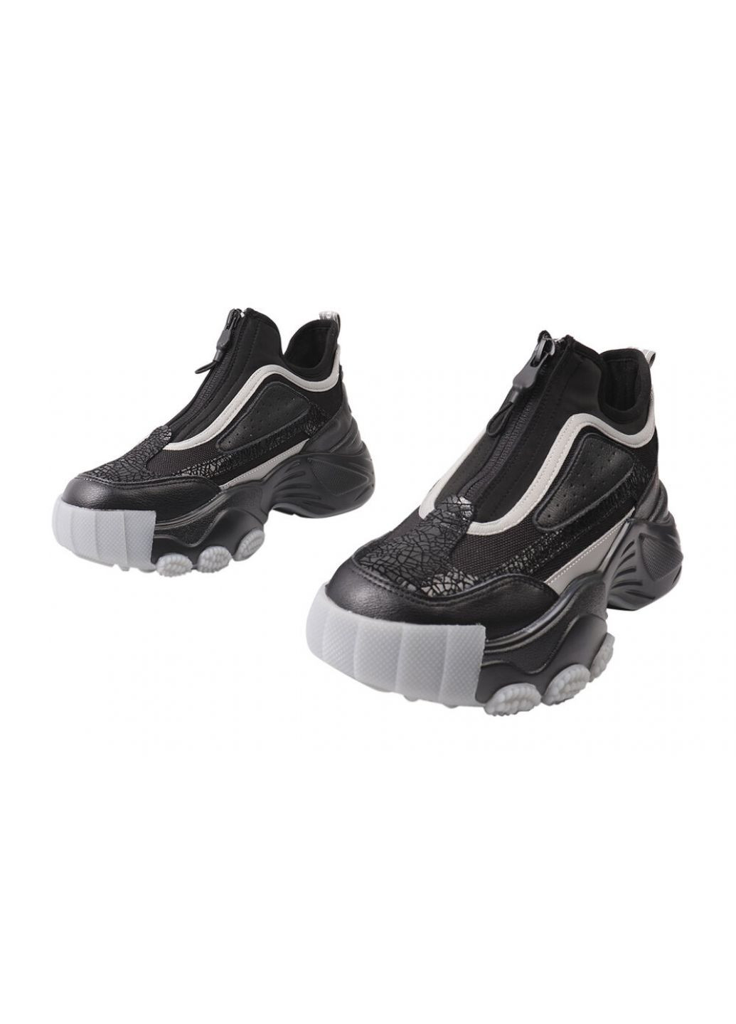 Черные кроссовки женские из натуральной кожи, на платформе, черные, Sogo 1-21DK