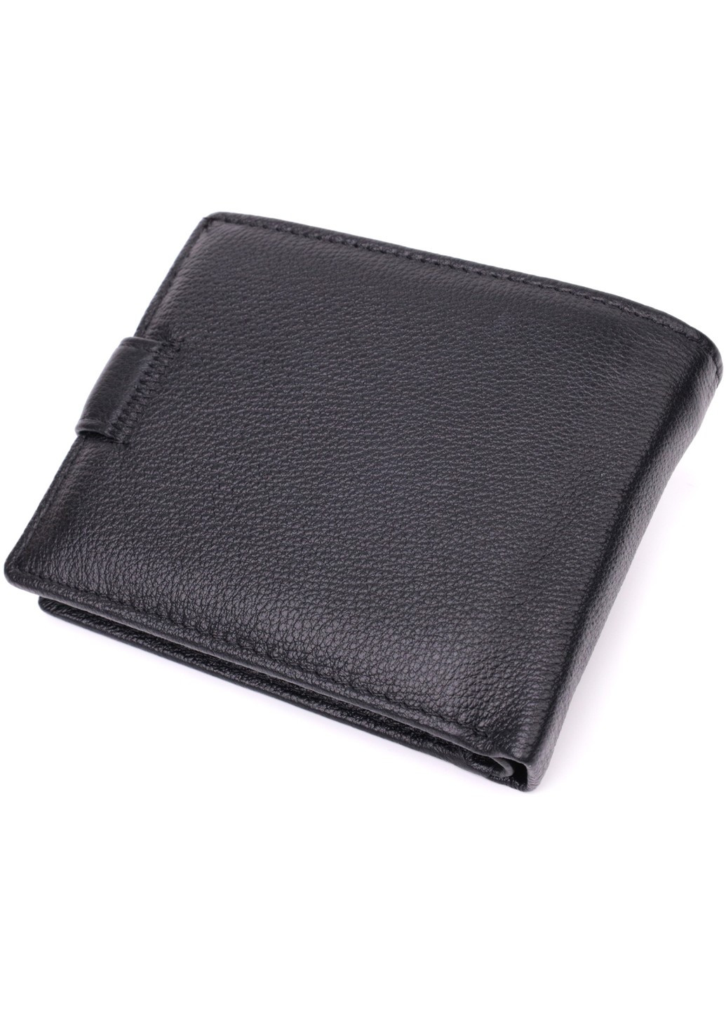 Цікавий гаманець із блоком під документи з натуральної шкіри 22480 Чорний st leather (278001028)