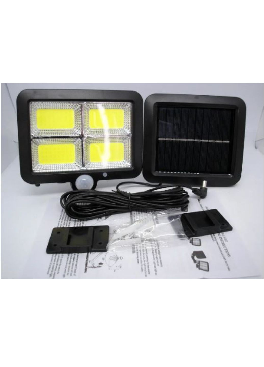 Ліхтар світильник прожектор розумний вуличний автономний на сонячній батареї день ніч датчик руху LED Solar (266915498)