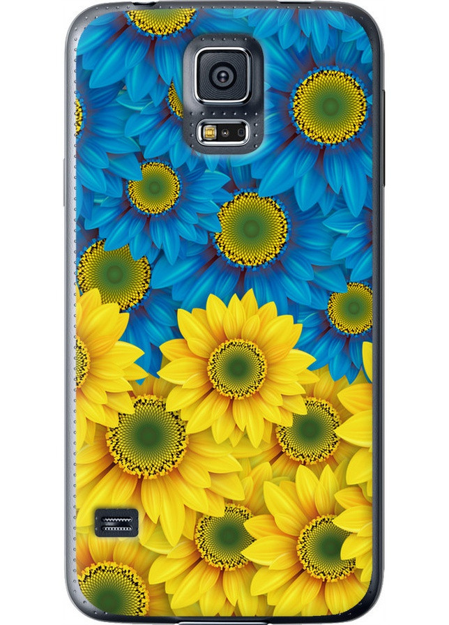 Силиконовый чехол 'Жёлто-голубые цветы' для Endorphone samsung galaxy s5 g900h (257838759)