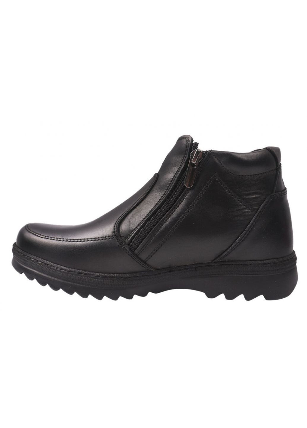 Черные ботинки мужские из натуральной кожи,высокие,черные,украина Konors