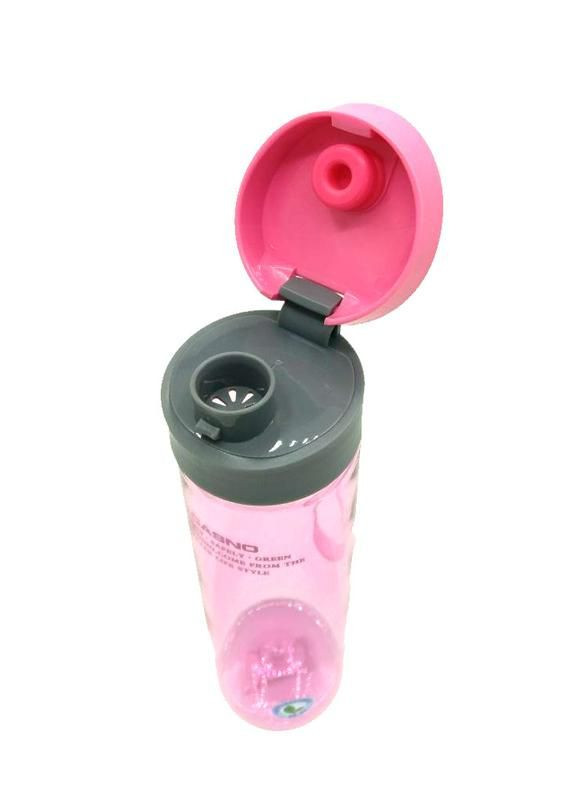 Бутылка для воды 600 мл KXN-1145 Розовая + пластиковый венчик Casno (276390501)