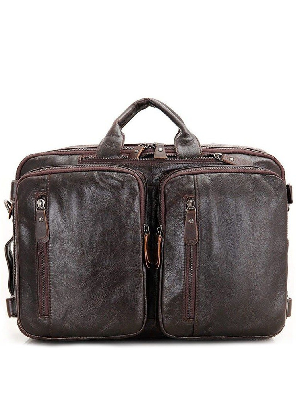 Деловая кожаная сумка-трансформер 14106 Темно-коричневый Vintage (269994205)