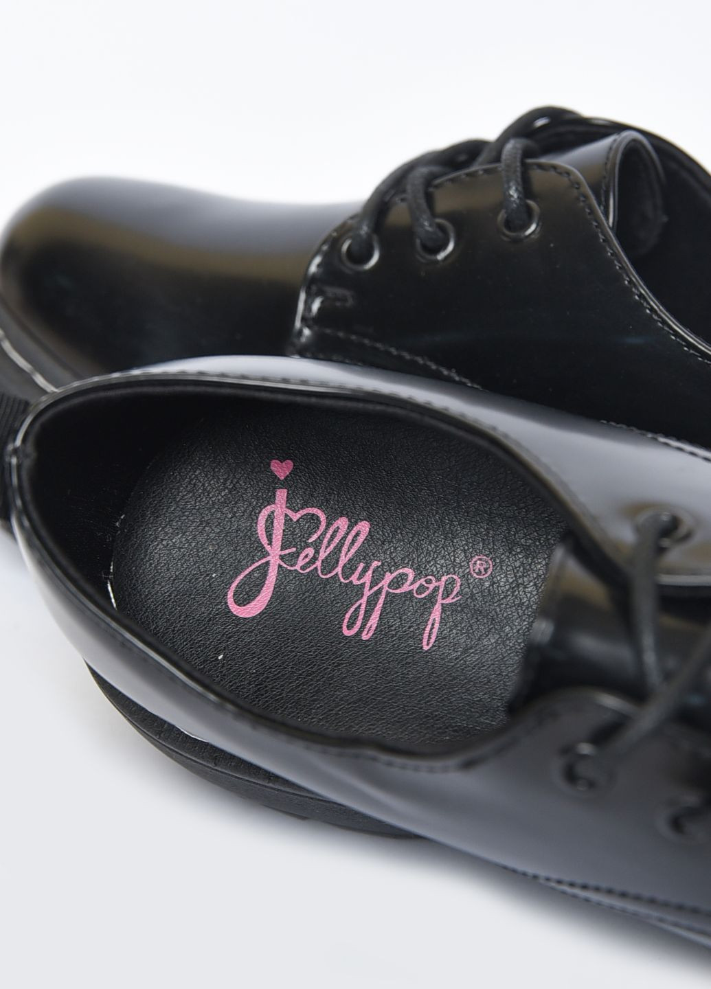 Туфли лоферы женские черного цвета на шнуровке Let's Shop
