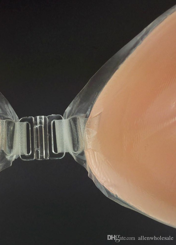 Светло-бежевый невидимка бюстгальтер силиконовый невидимый со съемными бретелями телесный Cindylove