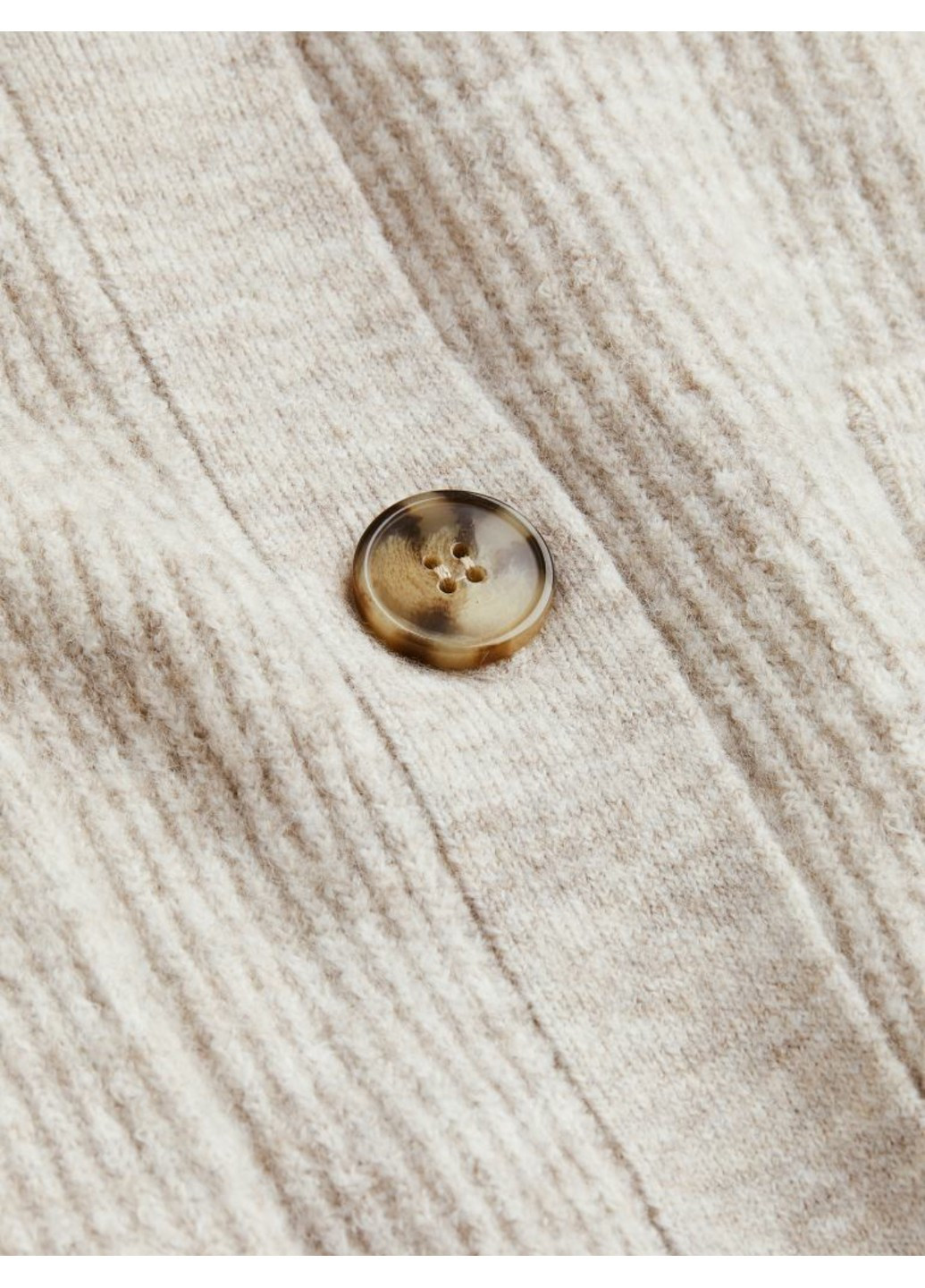 Світло-бежевий демісезонний жіночий оверсайз светр на гудзиках н&м (56471) м світло-бежевий H&M