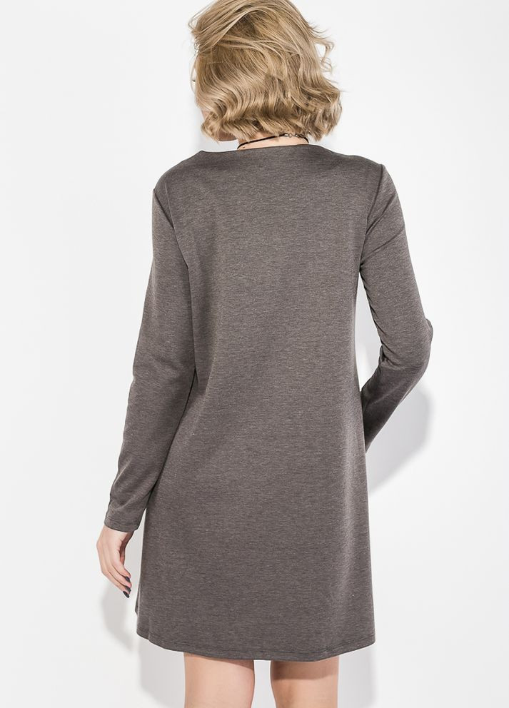 Прозора кежуал сукня жіноча з кишенею (сірий меланж) Time of Style однотонна