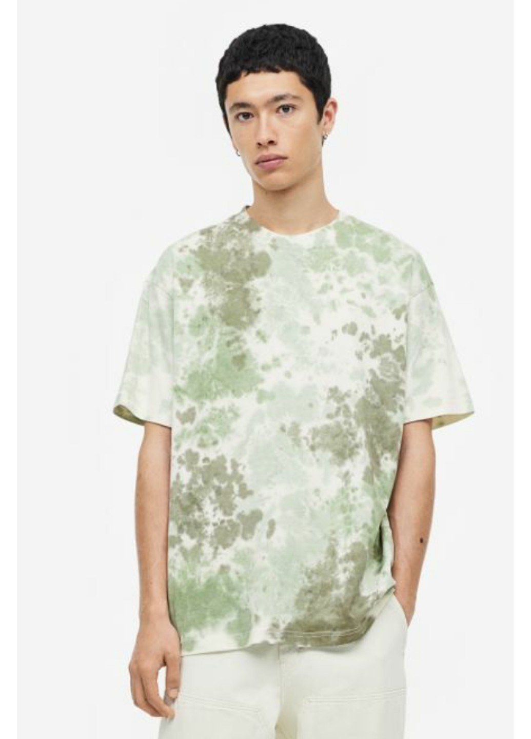 Зеленая мужская футболка н&м (55812) s зеленая H&M