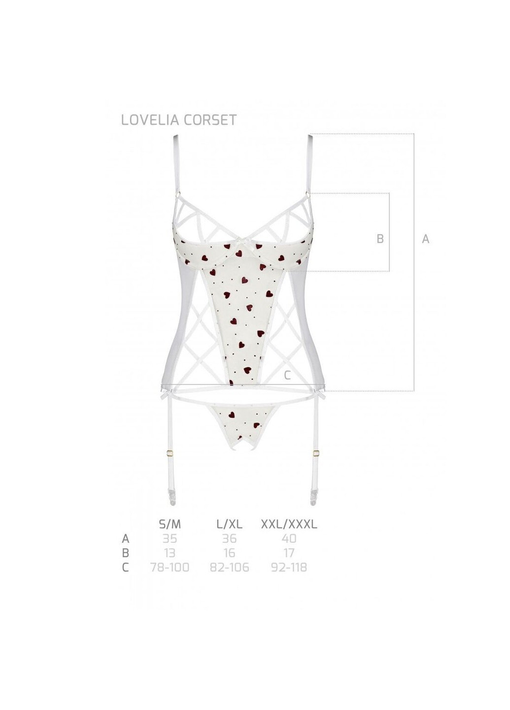 Белый корсет с подвязками + стрингиovelia corset - Passion