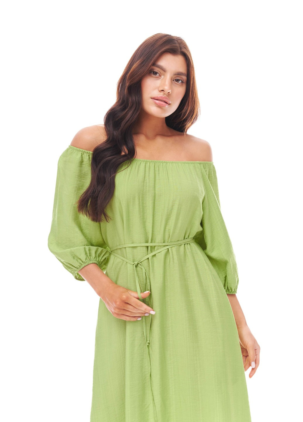 Зелена сукня довжини міді. колір – яблуко Oona