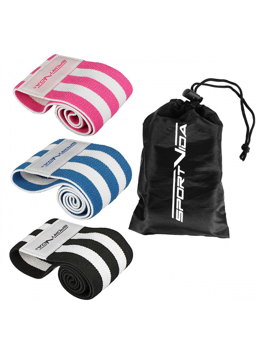 Резинка для фітнесу та спорту із тканини Hip Band 3 штуки SV-HK0364 SportVida (258512596)
