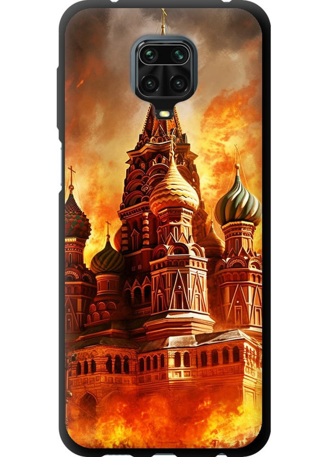 TPU черный чехол 'Кремль в огне' для Endorphone Xiaomi Redmi Note 9 Pro (258702182)