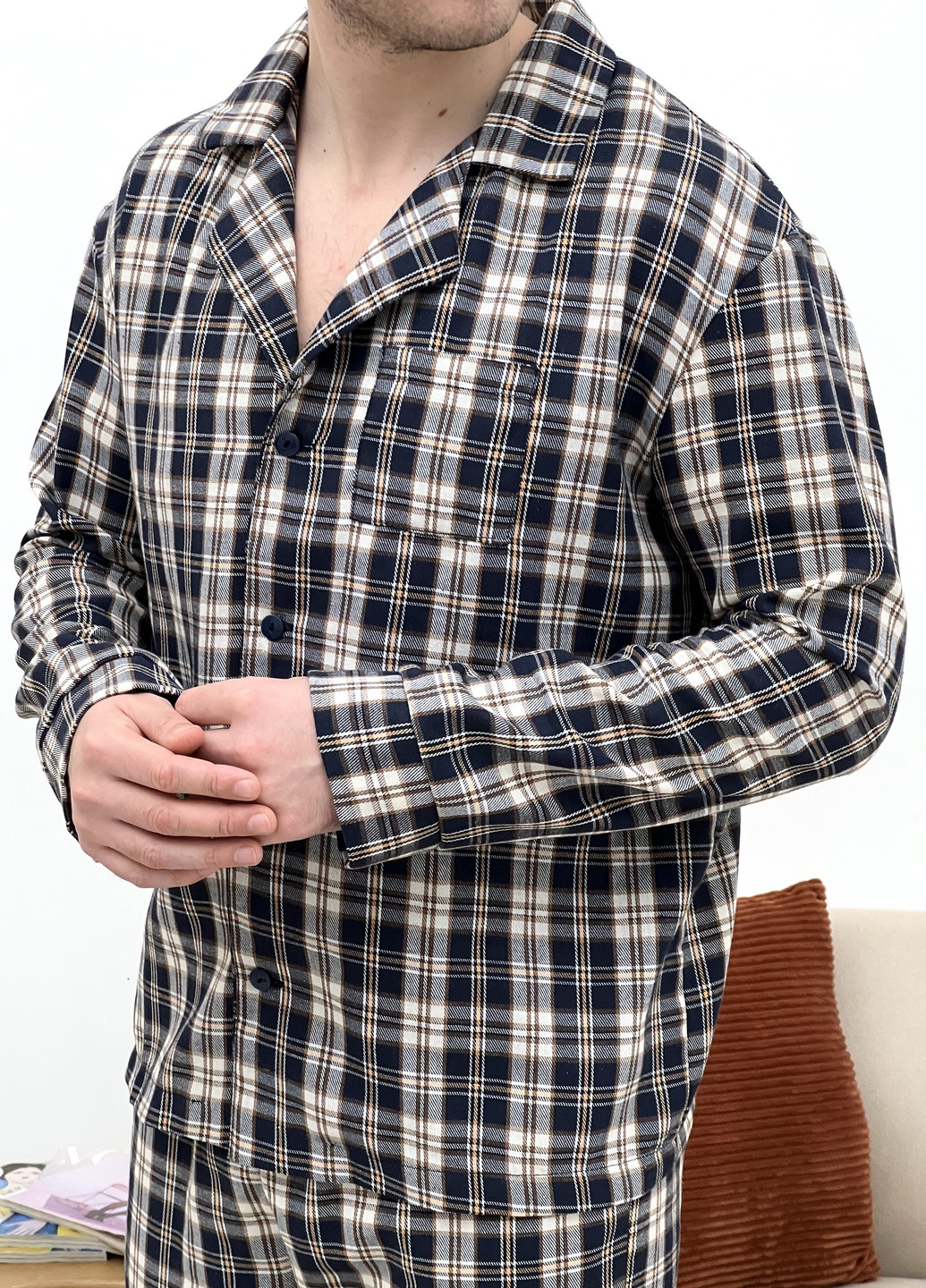 Піжама чоловіча з фланелі (штани+сорочка) Cosy (257135580)