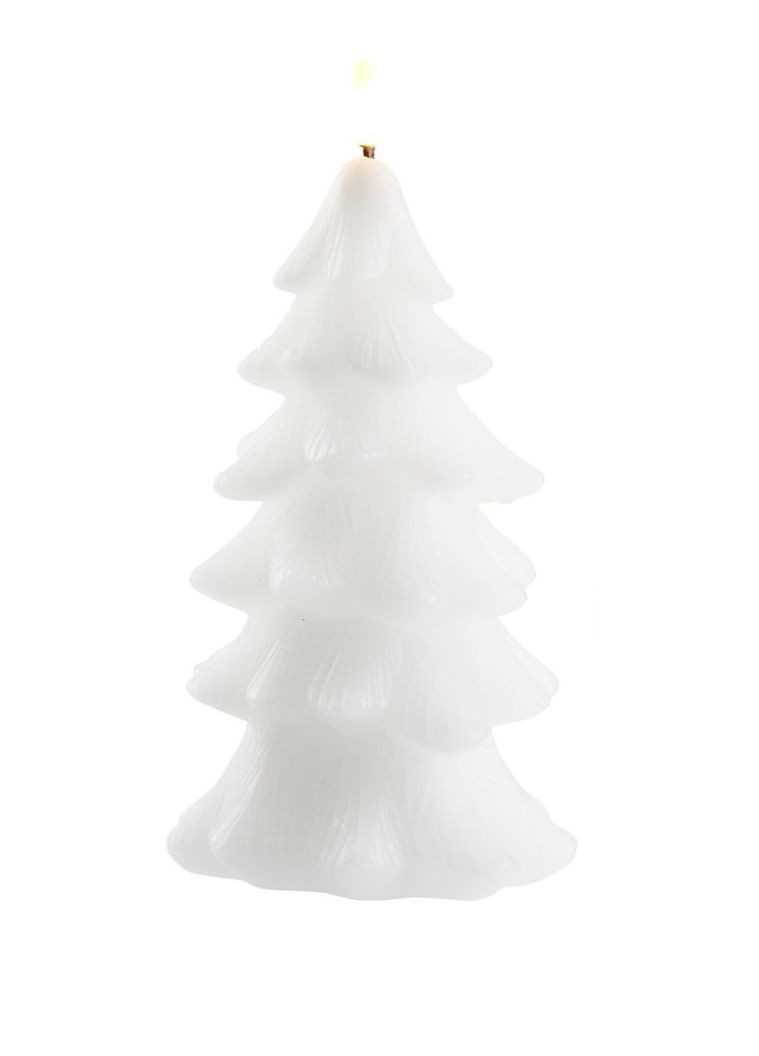 Новорічна LED-свічка у вигляді ялинки д.9см в.18см білий No Brand (266915546)