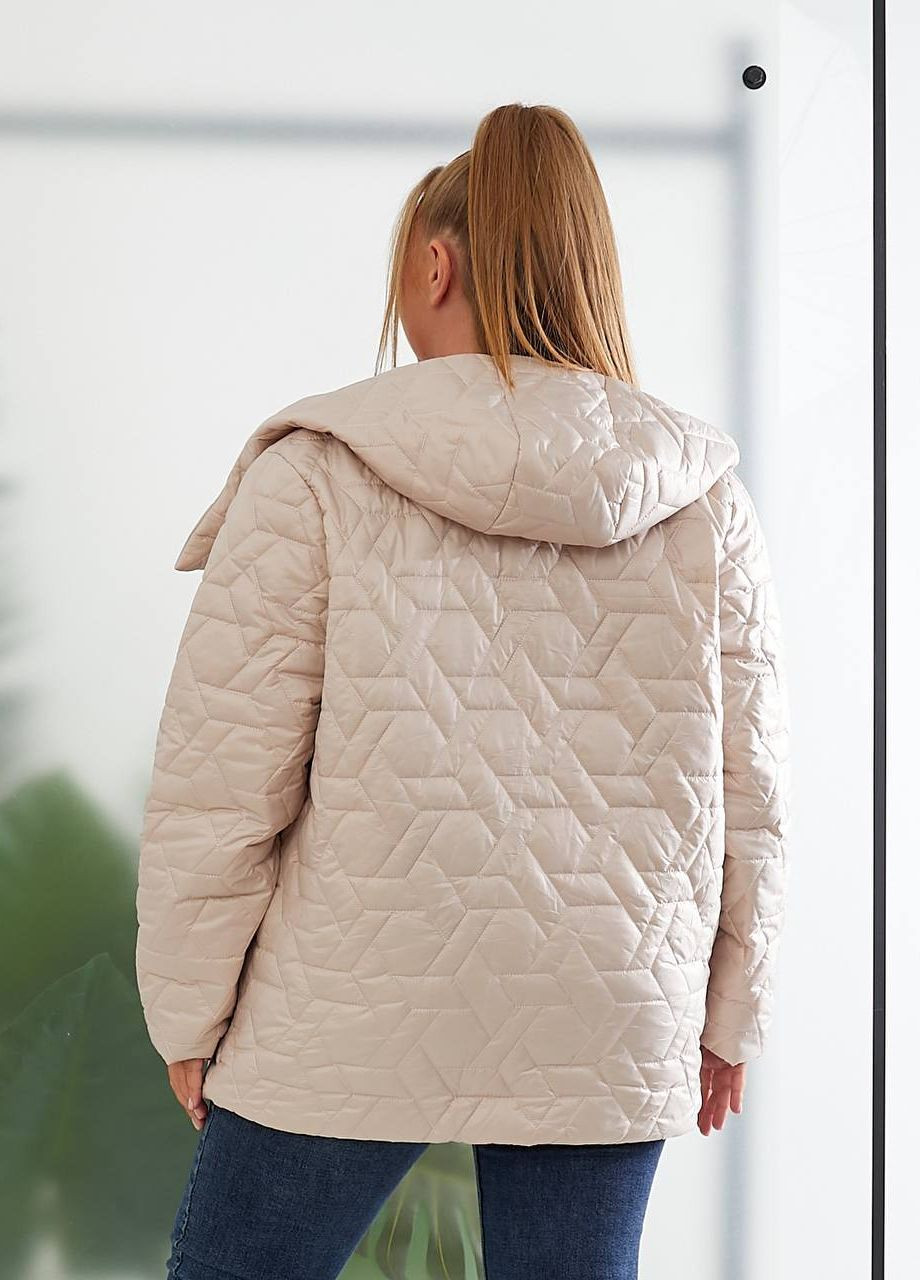 Молочна жіноча демісезонна куртка колір молочний р.48/50 440490 New Trend