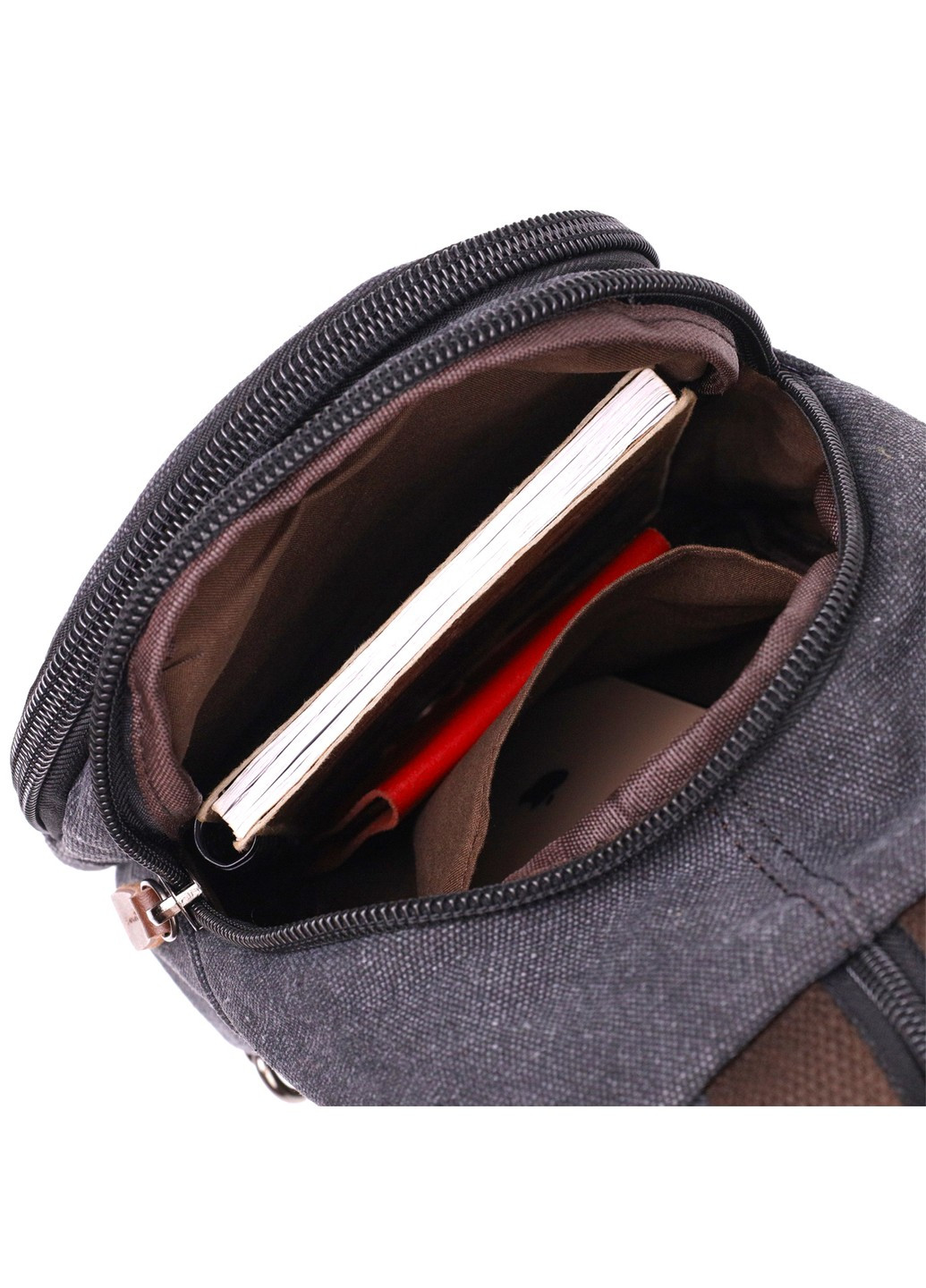 Текстильна сумка з ущільненою спинкою через плече Vintagе 22172 Чорний Vintage (267932192)