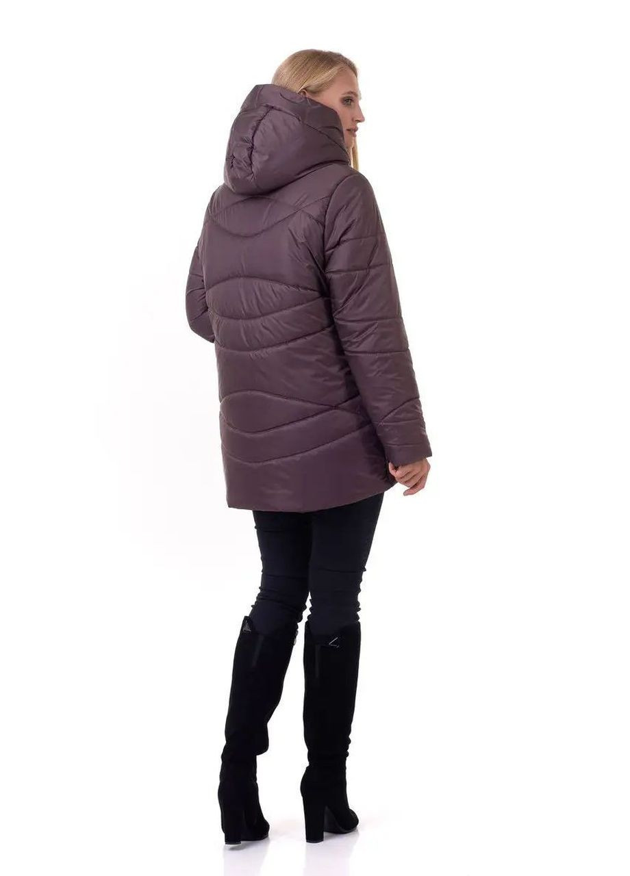 Коричневая зимняя зимняя женская куртка большого размера SK