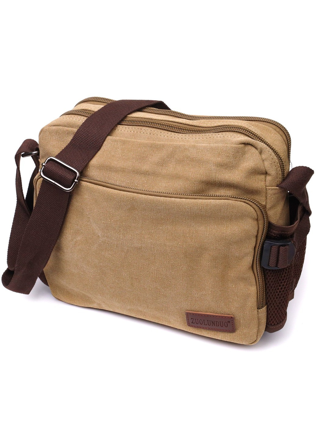 Функціональна чоловіча сумка месенджер із щільного текстилю 22206 Пісочний Vintage (267932157)