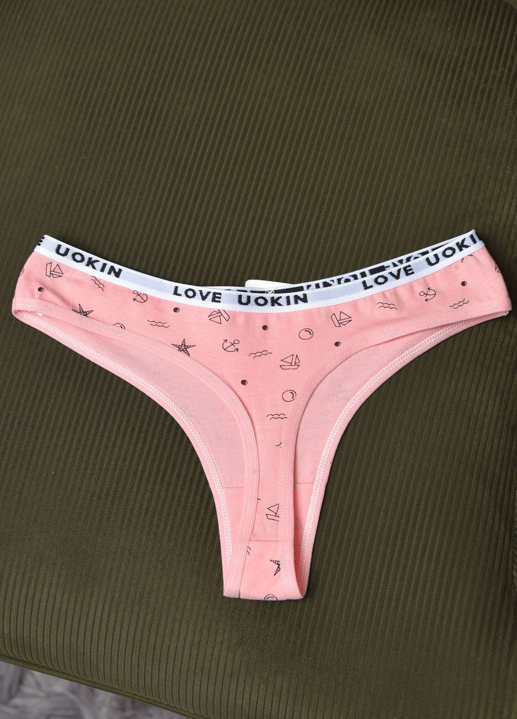 Стрінги жіночі з принтом рожевого кольору Let's Shop (275993172)