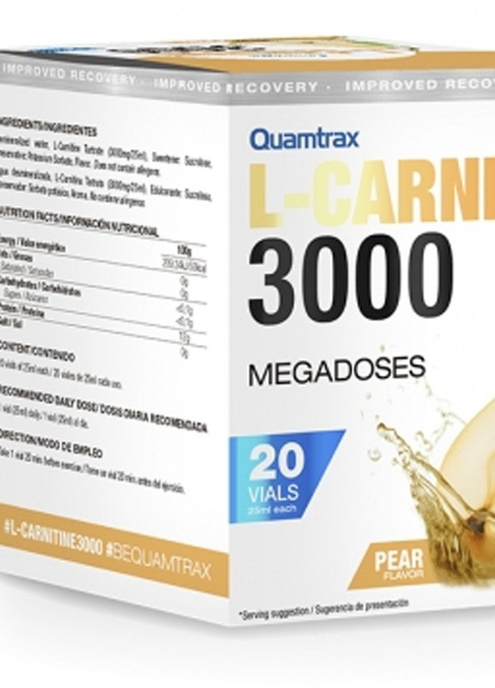 L-карнитин L-Carnitine 3000 20vials (Pear) Quamtrax (258966689)