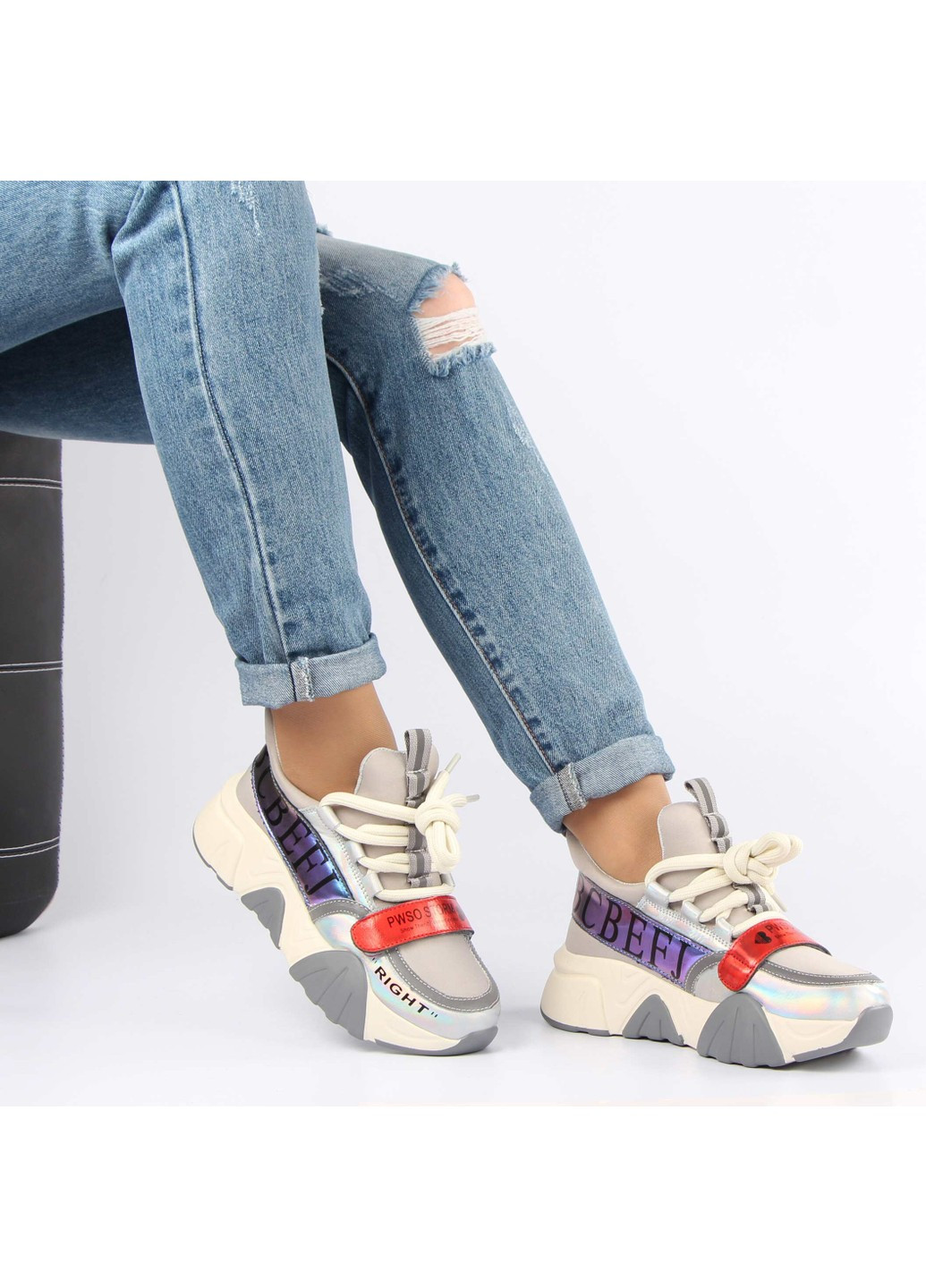 Женские кроссовки 195763 Buts бежевые демисезоны (258296529)