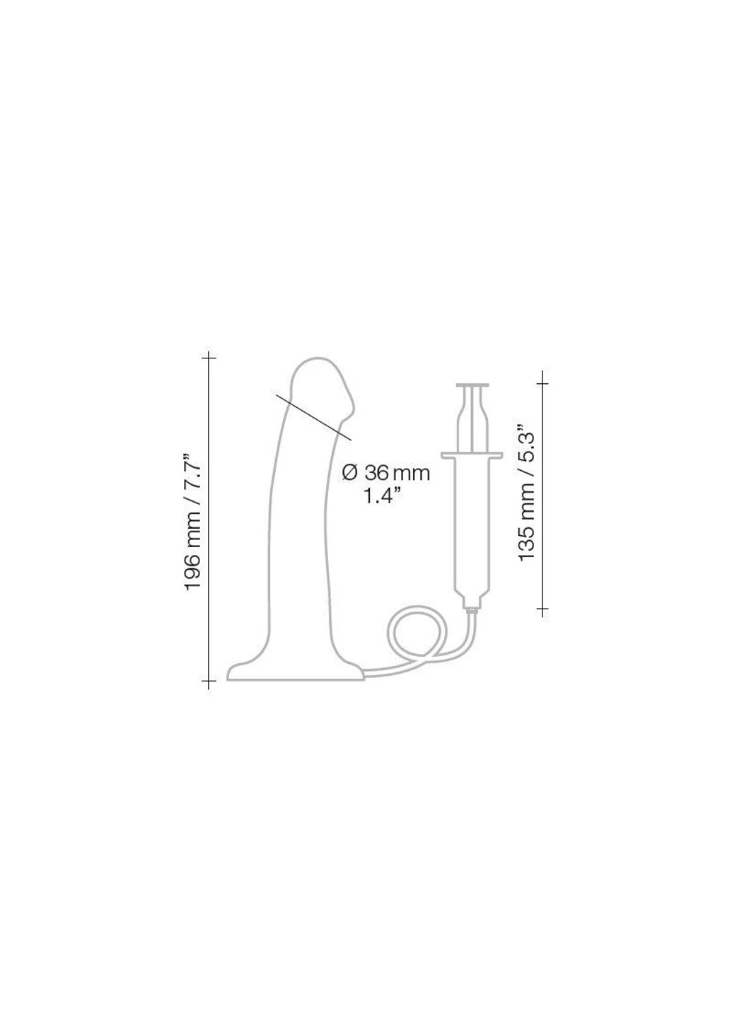 Фалоімітатор, що кінчає Dildo Cum Black, діаметр 3,6 см, силікон, насадка для страпону Strap-On-Me (276537454)