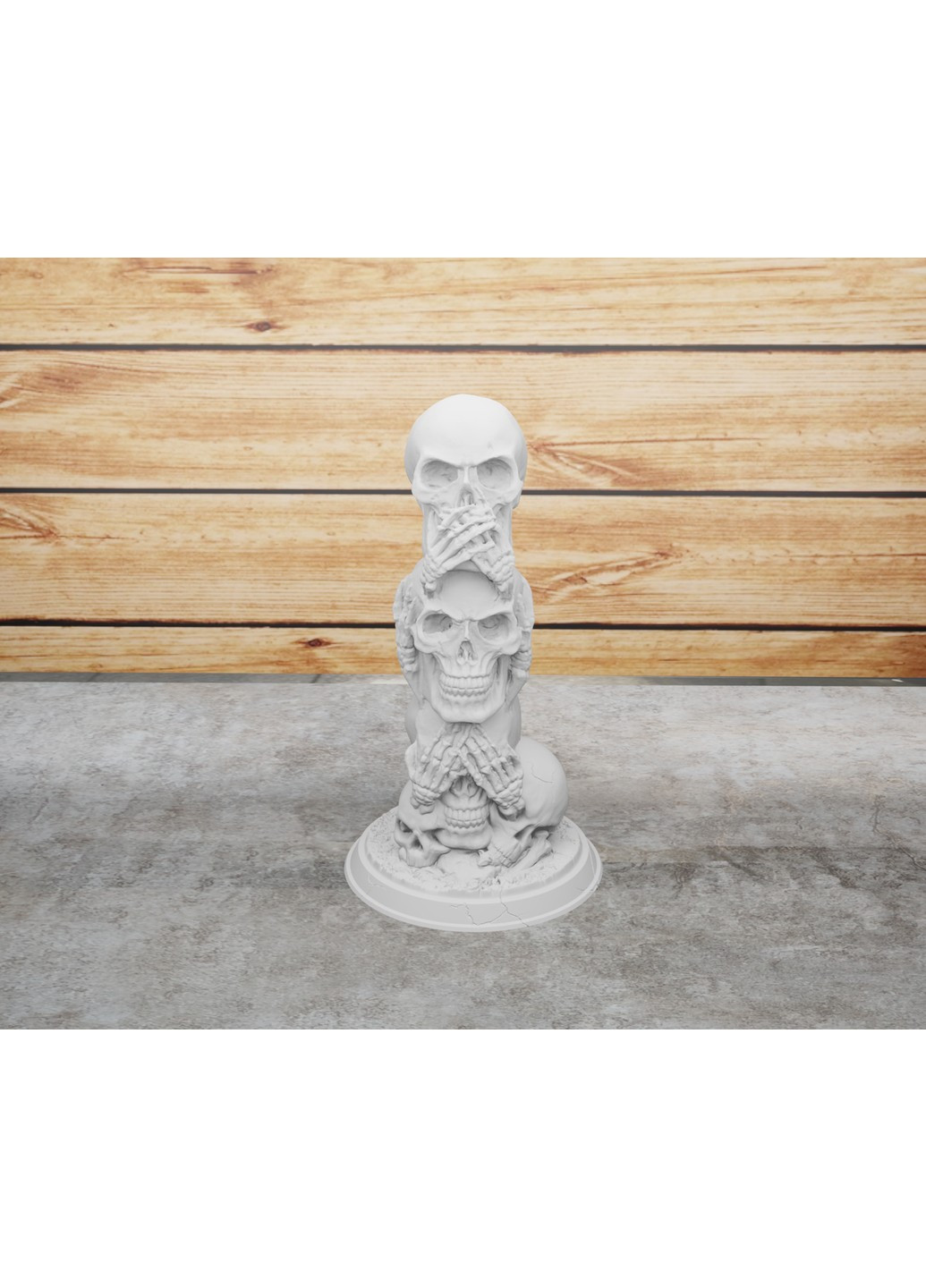 Статуэтка череп "ничего не вижу, ничего не слышу, ничего не скажу". ЗаСвіт (261555569)