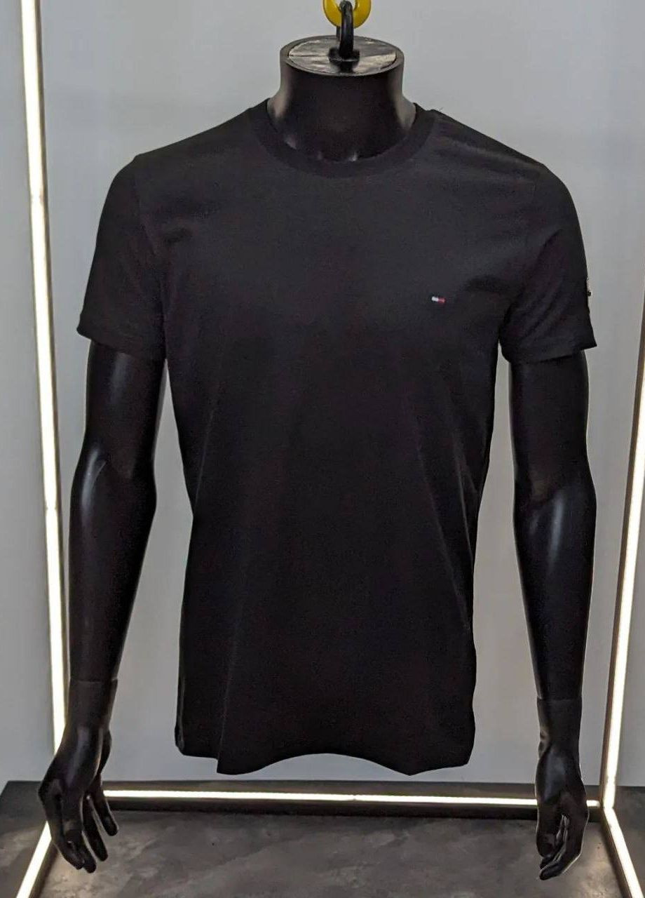 Черная футболка мужская коттон с коротким рукавом No Brand