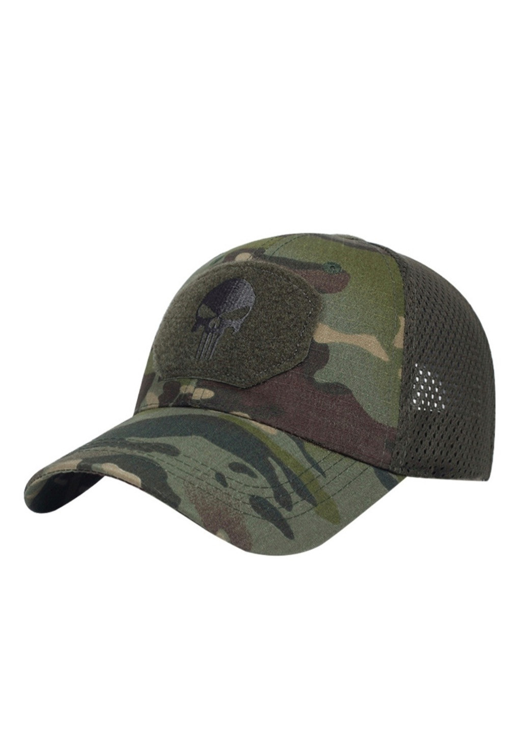 Кепка бейсболка Wuke Каратель череп с сеточкой и изогнутым козырьком унисекс one size Brand Бейсболка (257252932)