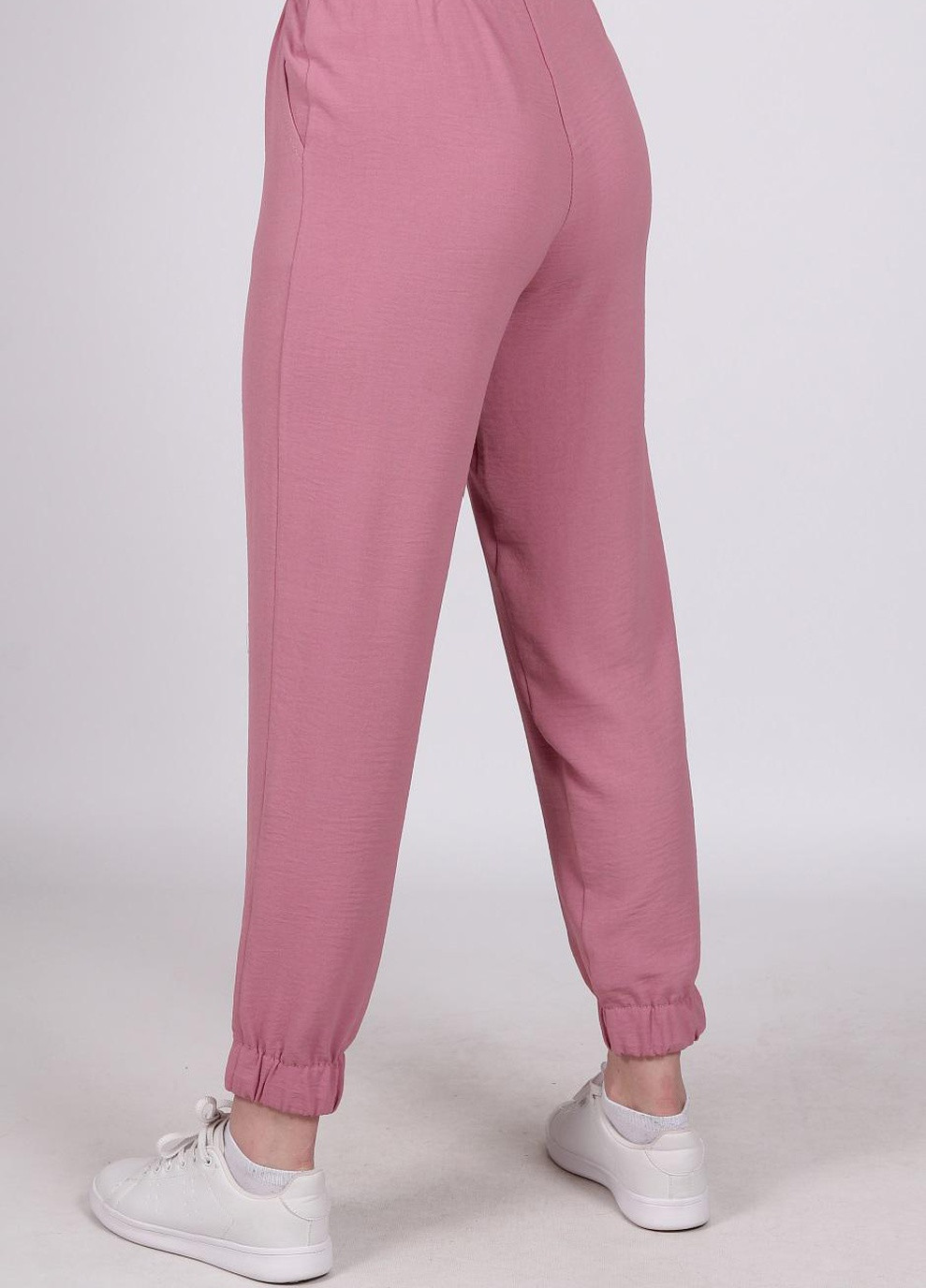 Штани джогери жіночі 008 однотонний костюмна тканина рожеві Актуаль (259348965)
