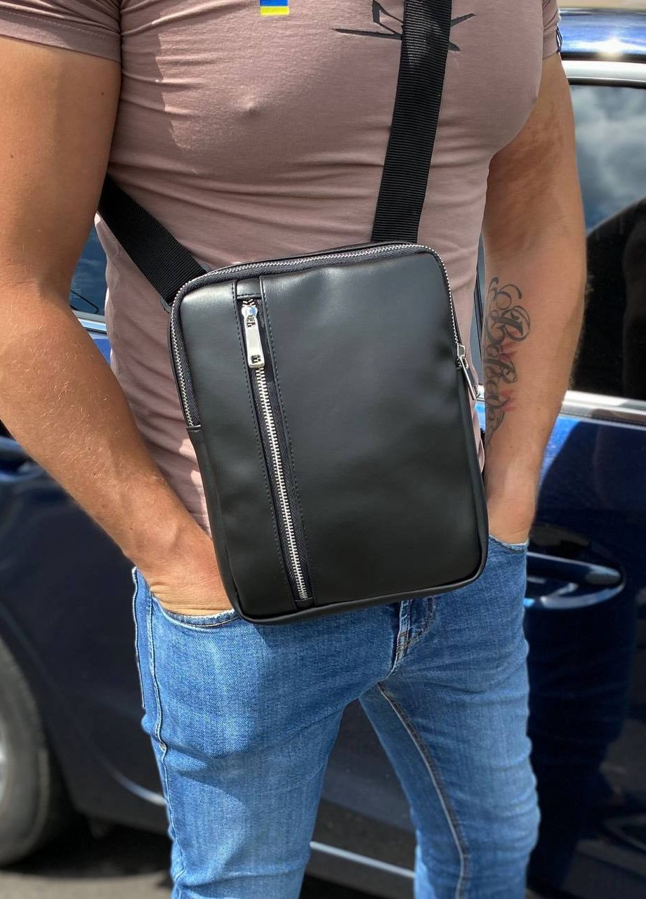 Чоловіча чорна сумка планшетка через плече Meet 26*21*4 - m44 No Brand (260026922)