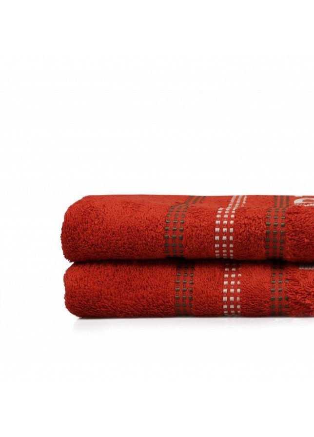 Beverly Hills Polo Club набор полотенец - 355bhp1604 botanik brick red 50*90+70*140 орнамент красный производство - Турция