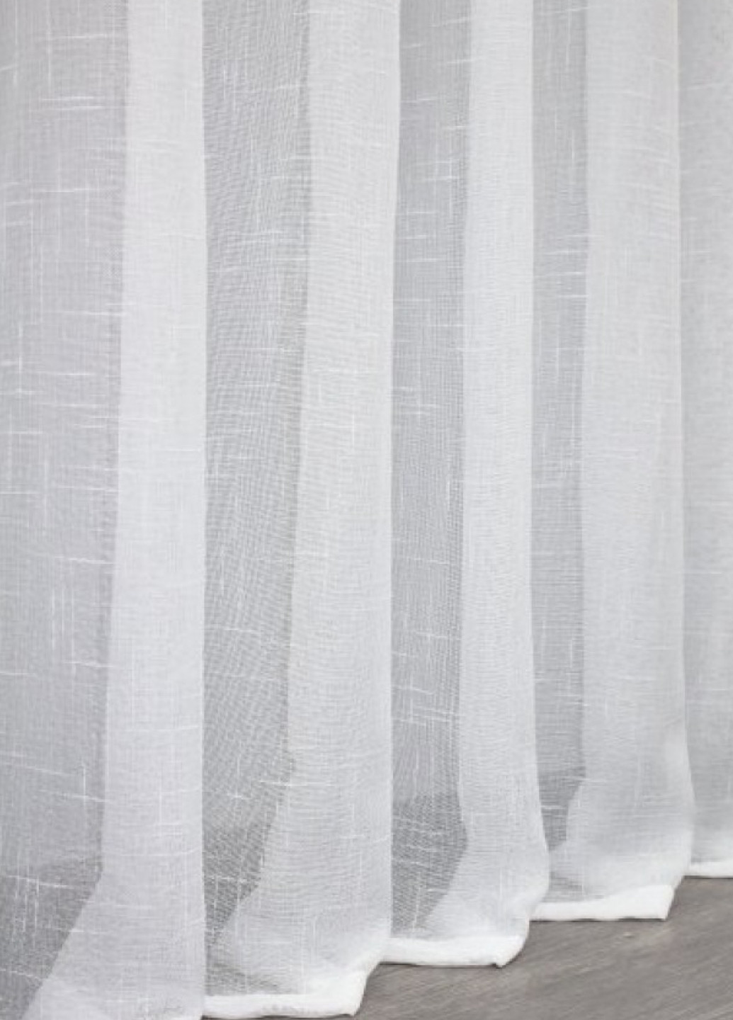 Тюль готовий пошитий білий однотонний льон на тасьмі, ширина 400 см, висота 270 см No Brand (258655943)