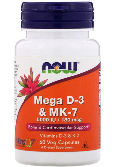 Mega D-3 & MK-7 60 Veg Caps NF0384 Now Foods (256725199)