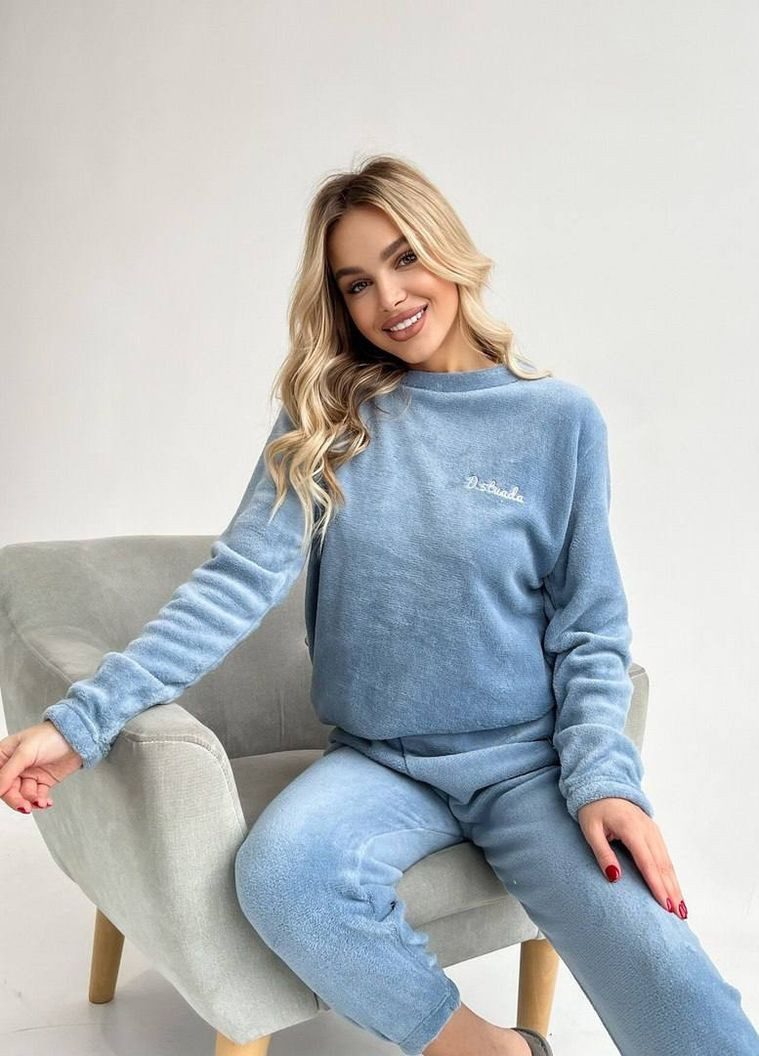 Блакитна всесезон піжама кофта + брюки Garna