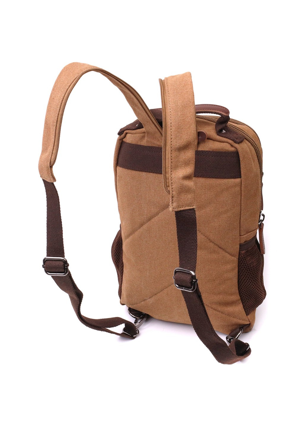 Удобный текстильный рюкзак с уплотненной спинкой и отделением для планшета 22167 Коричневый Vintage (267948764)