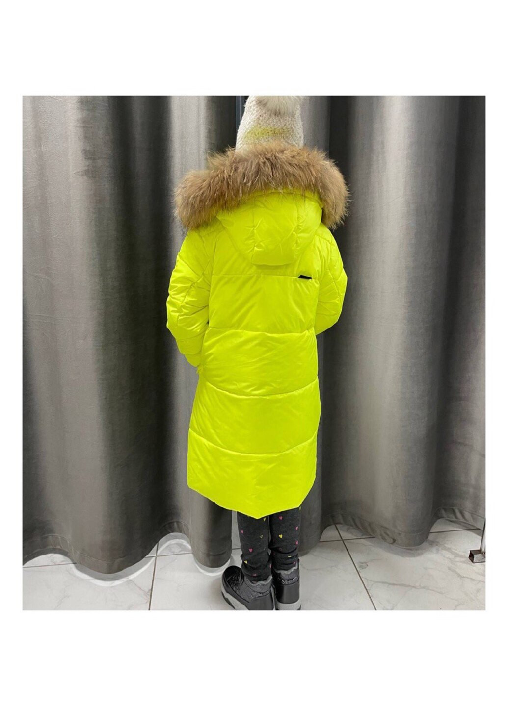 Жовтий зимнє Пальто зима для дівчики в лимонному кольорі Niki