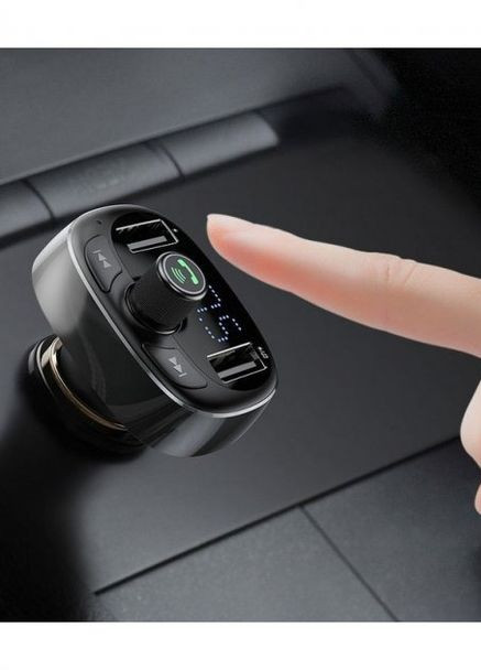 FM Трансмітер T-typed Bluetooth MP3 charger with car holder black (CCTM-01) Baseus (260737105)