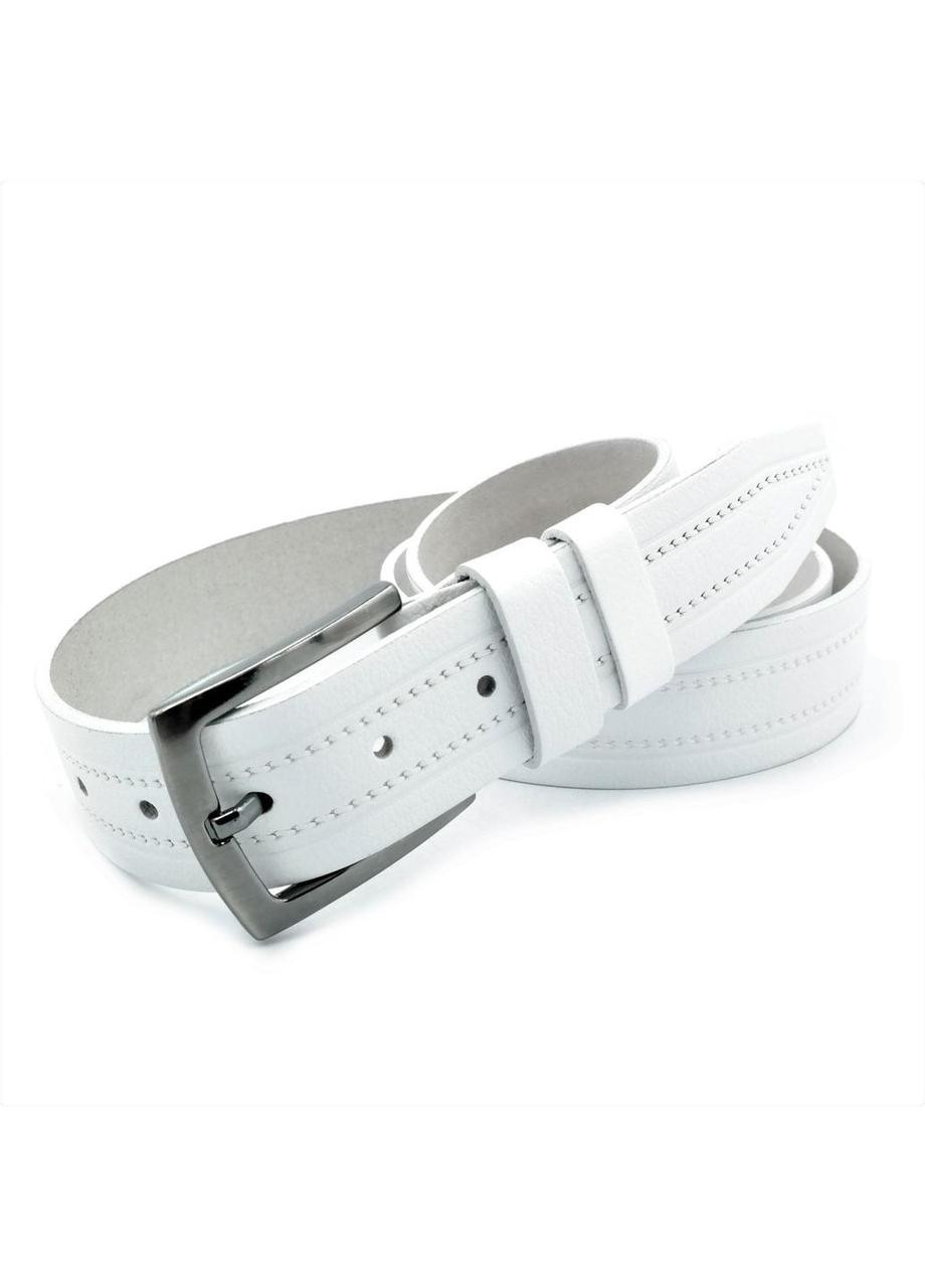 Ремень мужской кожаный Белый SKL85-323801 New Trend (259143255)