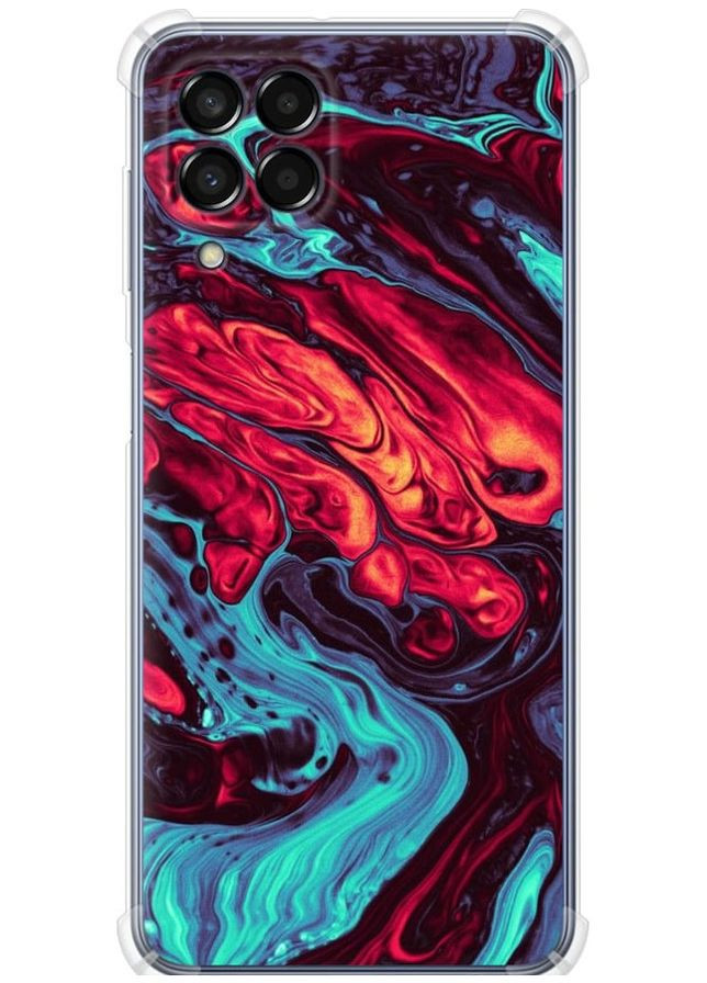 Силіконовий протиударний с посиленими кутами чохол 'Синя червона абстакція' для Endorphone Samsung Galaxy M33 M336B (276321182)