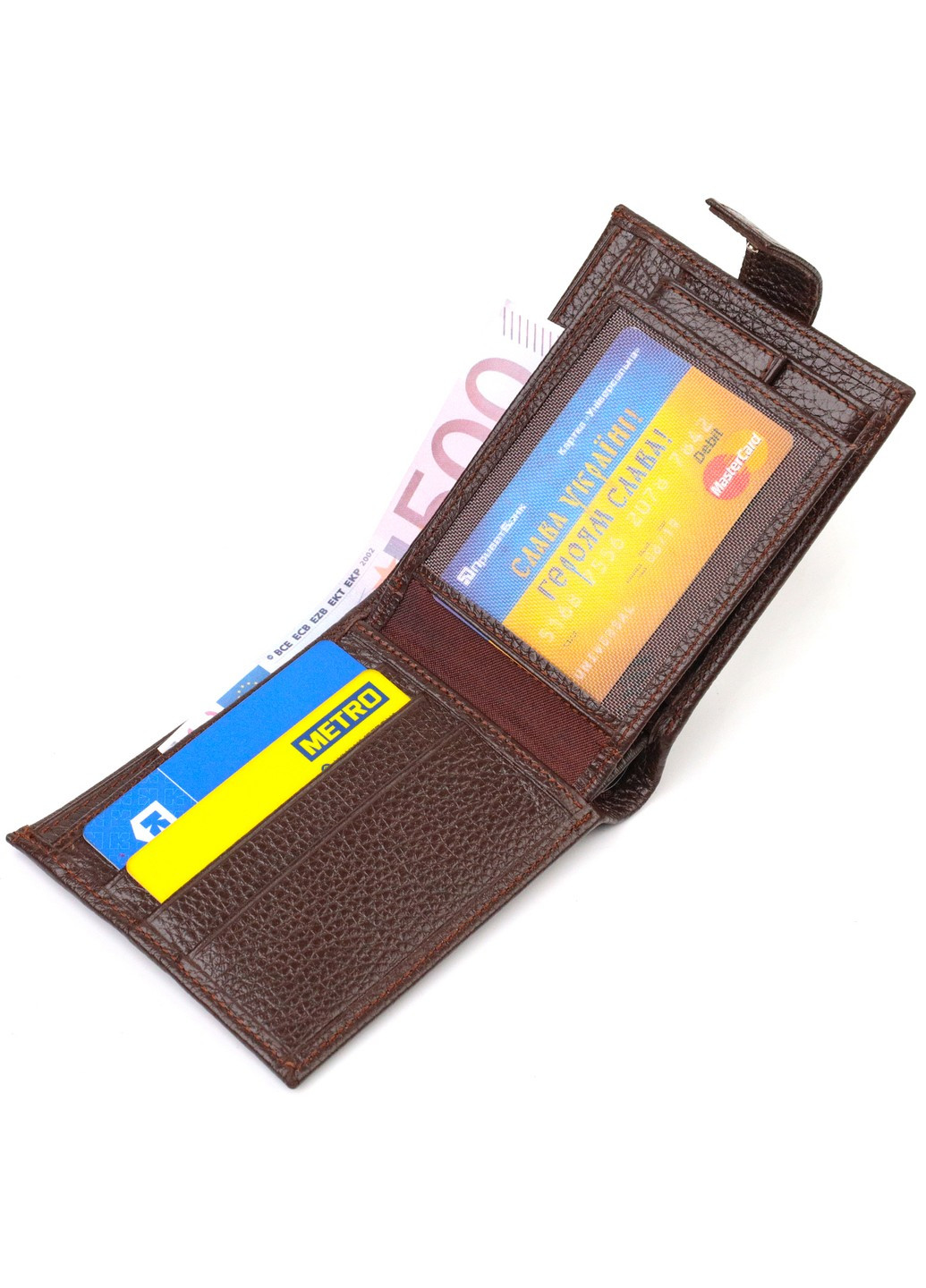 Практичний горизонтальний гаманець для чоловіків із натуральної шкіри флотар 21886 Коричневий Canpellini (259873930)