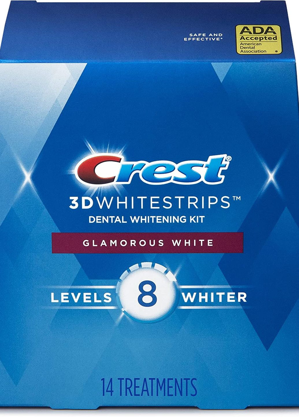 Полоски для отбеливания зубов Glamorous White до 8 уровня (1/2 курса на 7 суток) Crest (276003583)