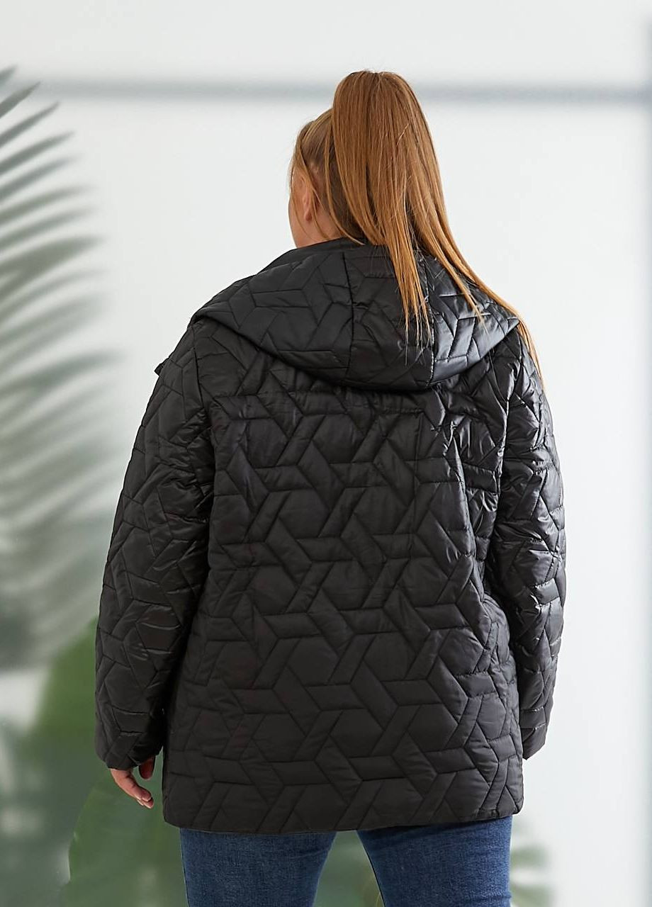 Черная женская демисезонная куртка цвет черный р.48/50 440488 New Trend