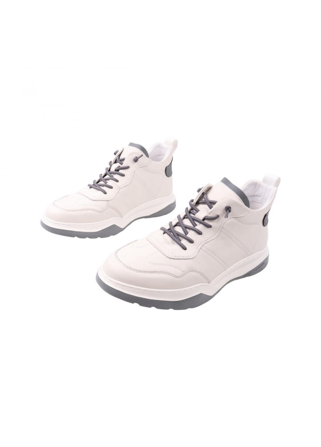 Белые ботинки мужские молочные натуральная кожа Lifexpert