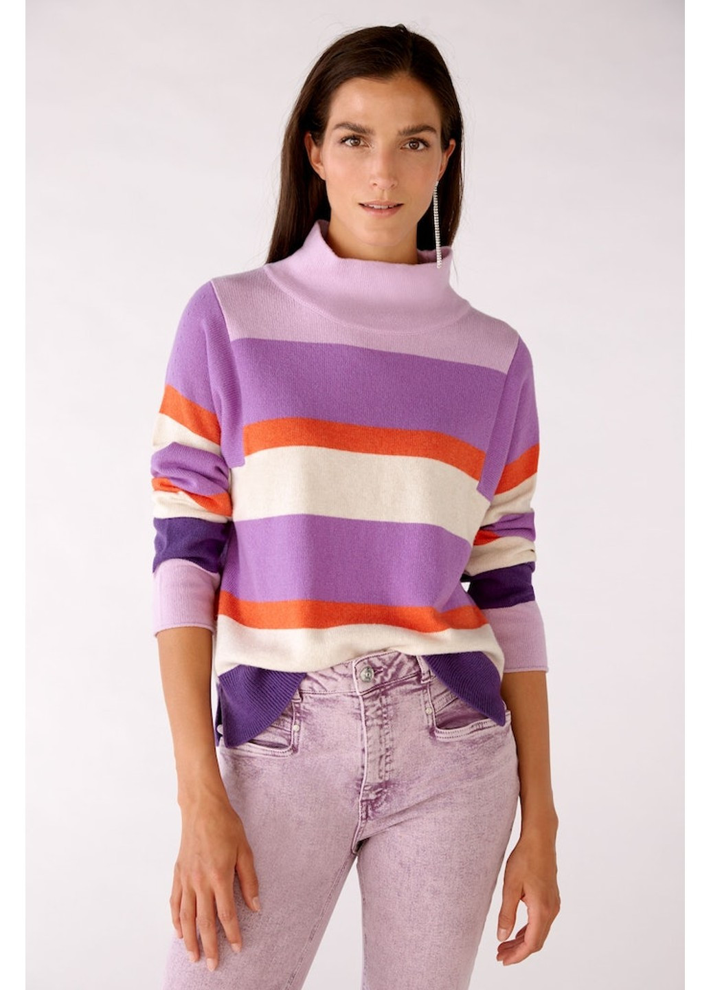 Комбинированный демисезонный женский свитер разные цвета джемпер Oui