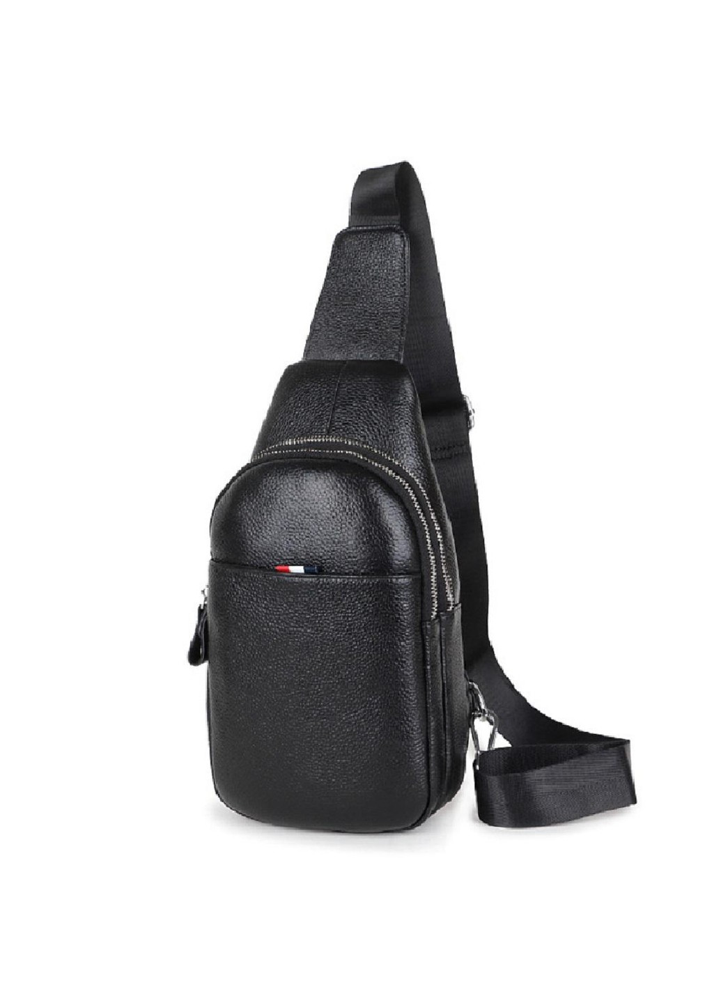 Кожаный черный слинг на два отдела FL-A25F-8803A Tiding Bag (277963152)