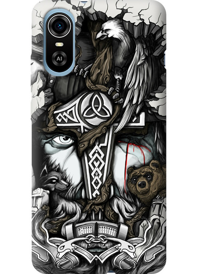 Силиконовый чехол 'Тату Викинг' для Endorphone ZTE Blade A31 Plus (257793187)