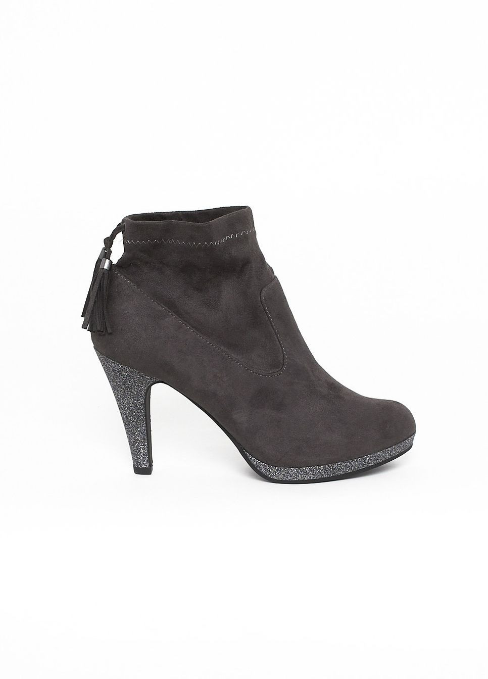 Темно-серые ботильони,темно-серий, Marville