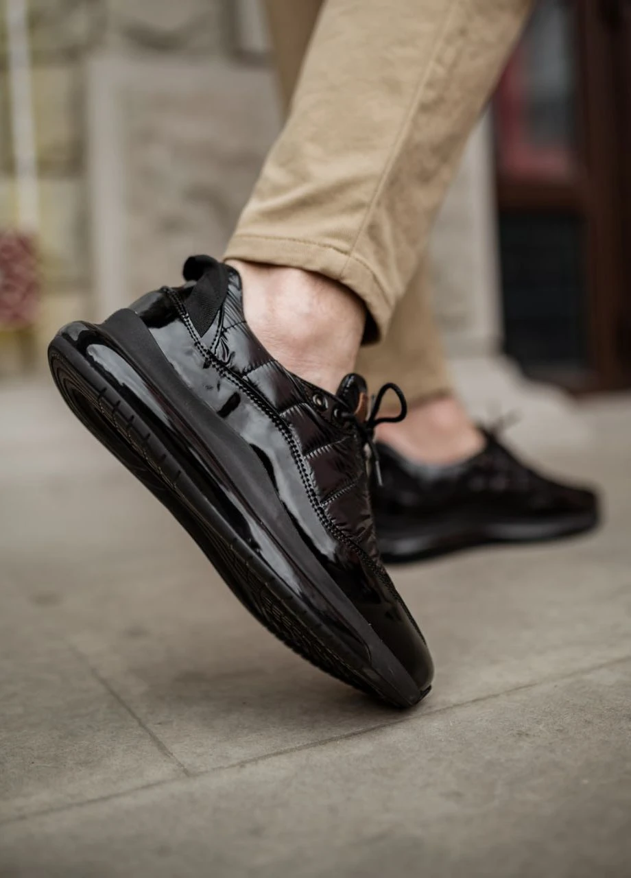 Чорні Осінні кросівки south iron black (лаковані) Vakko